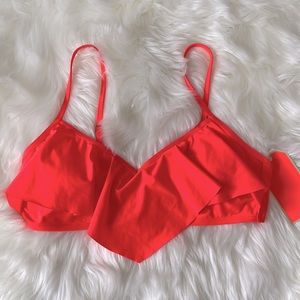 Gianni Bini Fan Favs Bright Coral Bikini Top Large NWT